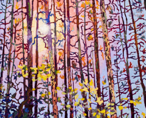 impressionistic painting of Ponderosa Groves in Prescott National Forest