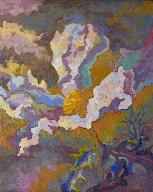 impressionistic painitng of the prickly poppy or the sunny side up flower