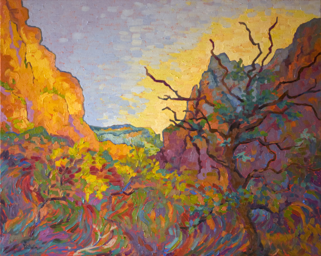 impressionistic painitng of Zion Patriarchs at dawn