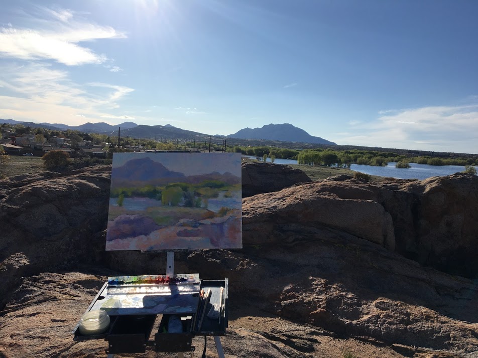 Plein Air painting at Willow Lake by Srishti Wilhelm